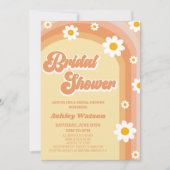 Oranje Retro Daisy Flower Vrijgezellenfeest Kaart (Voorkant)