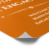 Oranje retro eet Drink worden verloofd Verloving Poster (Hoek)