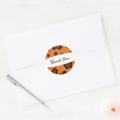 Oranje retro en woeste hibiscus flank ticker ronde sticker (Envelop)