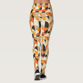 Oranje Retro Geometrische Abstracte Leggings (Achterkant)