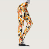 Oranje Retro Geometrische Abstracte Leggings (Rechts)