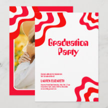 Oranje Retro Groovy Foto Afstuderen