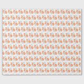 Oranje Retro Grote Nummers Klas van Cadeaupapier (Vlak)