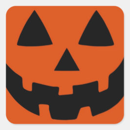 Oranje  Retro Halloween Pumpkin Vierkante Sticker