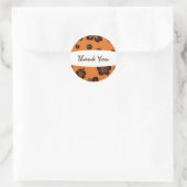 Oranje Retro & Houten Hibiscus Bloem Sticker (Tas)