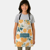 Oranje Retro Kleurrijke Gepersonaliseerde Patroon Schort (Insitu)