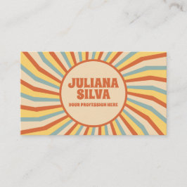 Oranje Retro Line met QR-Visitekaartje Visitekaartje