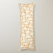 Oranje Retro Lino Print geometrisch patroon Lichaamskussen (Achterkant (Verticaal))