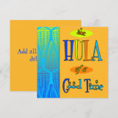 Oranje Retro Luau Hula van een Goede Tijd Uitnodig Kaart (Voorkant / Achterkant)