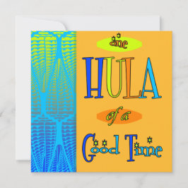 Oranje Retro Luau Hula van een Goede Tijd Uitnodig Kaart