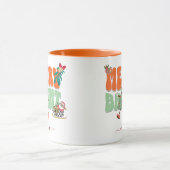 Oranje Retro Merry Bright Aangepaste naam Kerst Mok (Midden)