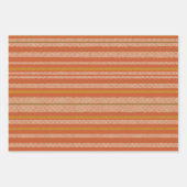 Oranje Retro Mesh Stripes Inpakpapier Vel (Voorkant)