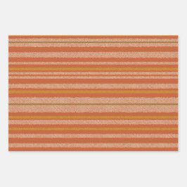 Oranje Retro Mesh Stripes Inpakpapier Vel
