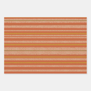 Oranje Retro Mesh Stripes Inpakpapier Vel