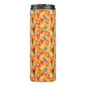 Oranje retro modern design - jaren 70 stijl geomet thermosbeker (Achterkant)