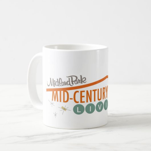 Oranje retro modern mok (Voorkant links)