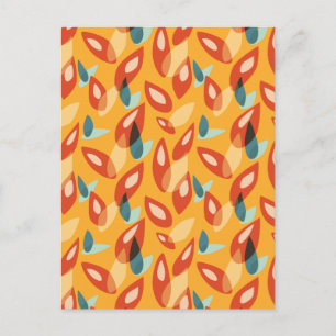 Oranje Retro Moderne geometrische leest 70 s patro Briefkaart