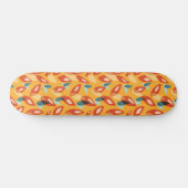 Oranje Retro Moderne geometrische leest 70 s patro Persoonlijk Skateboard (Horizontaal)