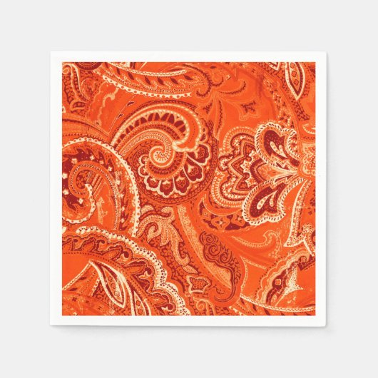 Oranje Retro Paisley Bandanna/Bandana Servetten (Voorkant)