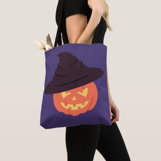 Oranje Retro Pompoen Canvas tas –  Halloween (Dichtbij)