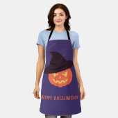 Oranje Retro Pompoen Halloween Schort - (Gedragen)