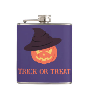 Oranje Retro Pompoen Happy Halloween Heupfles