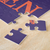 Oranje Retro Pompoen Happy Halloween Jigsaw Puzzel (Zijkant)