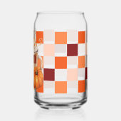 Oranje Retro Pompoen Spice Latte Thanksgiving Blikvorm Glas (Achterkant)