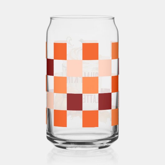 Oranje Retro Pompoen Spice Latte Thanksgiving Blikvorm Glas (Rechts)