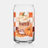 Oranje Retro Pompoen Spice Latte Thanksgiving Blikvorm Glas (Links)