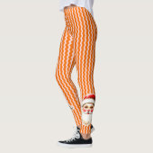 Oranje Retro Santa Claus Sinaasappel Ric Rac Chris Leggings (Links)