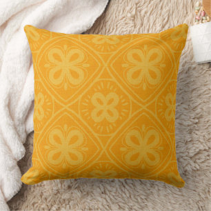 oranje retro stijl patroon kussen