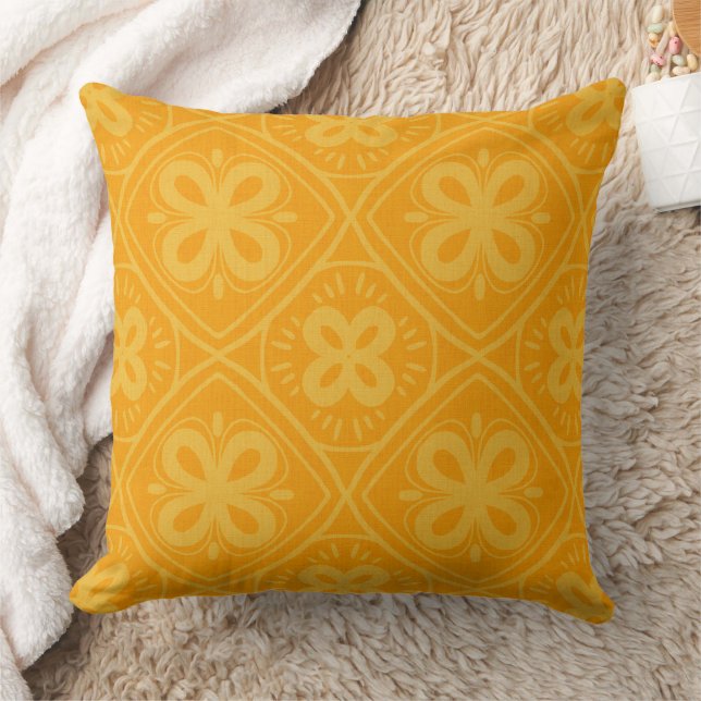 oranje retro stijl patroon kussen (Deken)