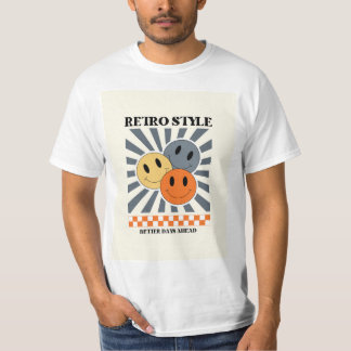 Oranje retro stijl t-shirt