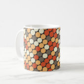 Oranje retro stippen koffiemok (Voorkant links)