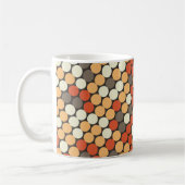 Oranje retro stippen koffiemok (Links)