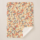 Oranje retro stippen sherpa deken (Voorkant)