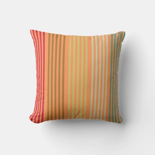 Oranje retro strepen kussen (Voorkant)