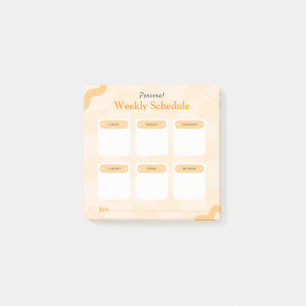 Oranje Retro Style Persoonlijke Wekelijkse Planner Post-it® Notes