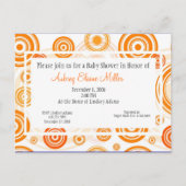 Oranje Retro Targets Baby shower Uitnodiging (Voorkant)