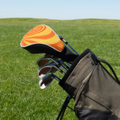 Oranje retro twirl monogram golfheadcover (Insitu)