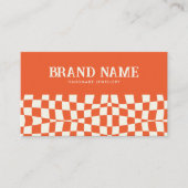 Oranje retro vet plezier visitekaartje (Voorkant)