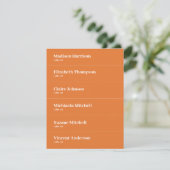 Oranje Retro Wedding Place Card DIY Kaart (Staand voorkant)