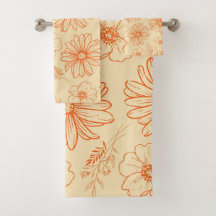 Oranje Retro  Y2K bloempatroon