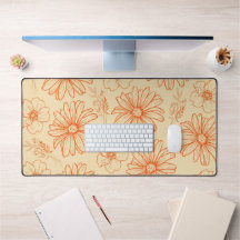 Oranje Retro  Y2K bloempatroon