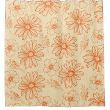 Oranje Retro  Y2K bloempatroon