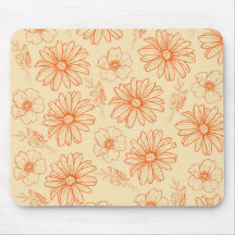 Oranje Retro  Y2K bloempatroon