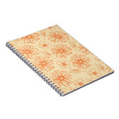 Oranje Retro  Y2K bloempatroon Notitieboek (Rechterzijde)