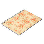 Oranje Retro  Y2K bloempatroon Notitieboek (Linkerzijde)