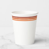 Oranje retro-zeven stripes | Weddenschapsmonogram Papieren Bekers (Achterkant)